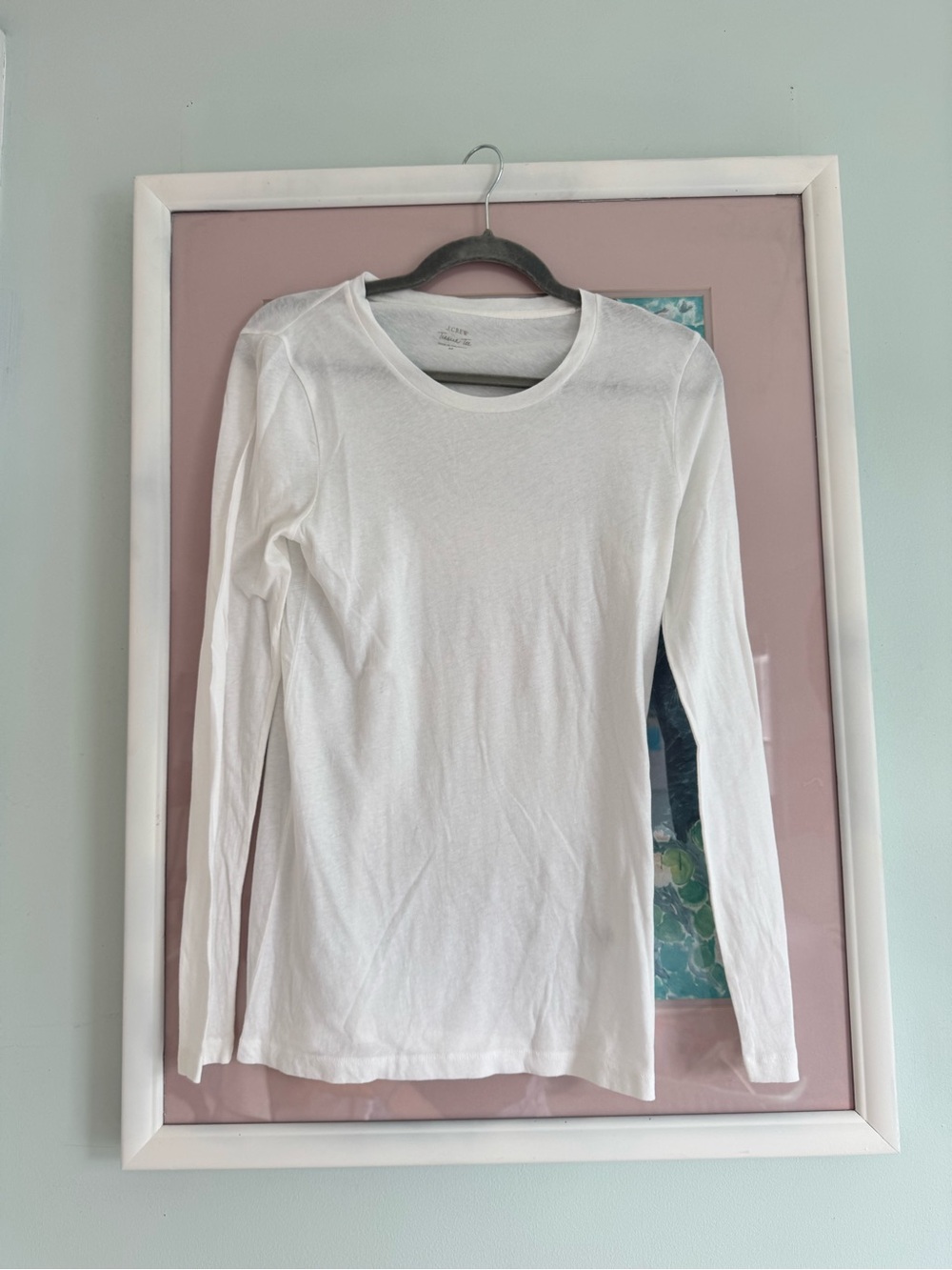 J. Crew White Long-Sleeve Crewneck Tee